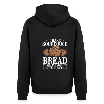 I bake sourdough bread - Unisex Premium Organic Zip Hoodie - black - Back - Nico (187cm)