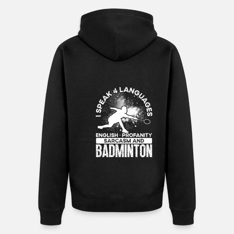 Je parle quatre langues - Veste à capuche bio Premium Unisexe - noir