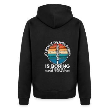 It's okay if you think that - Unisex Premium Organic Zip Hoodie - black - Back - Nico (187cm)