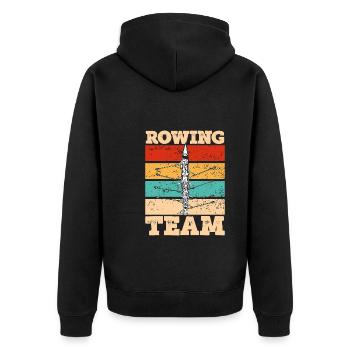 Colorful rowing team - Unisex Premium Organic Zip Hoodie - black - Back - Nico (187cm)