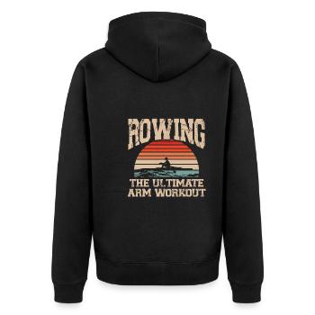 Rowing: The ultimate arm workout - Unisex Premium Organic Zip Hoodie - black - Back - Nico (187cm)