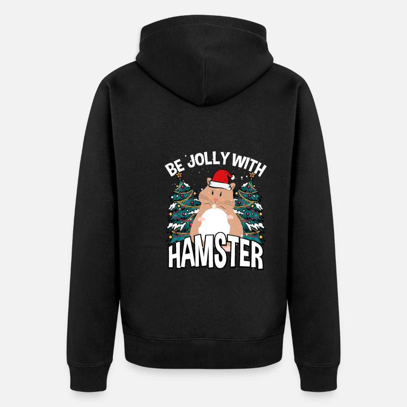 Sei Fröhlich Mit Hamstern - Unisex Premium Bio Zip Hoodie - Schwarz