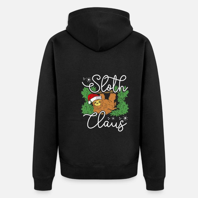 Paresseux de Noël - Veste à capuche bio Premium Unisexe - noir