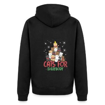 Sapin de Noël avec des chats - Veste à capuche bio Premium Unisexe - noir - Dos - Nico (187cm)