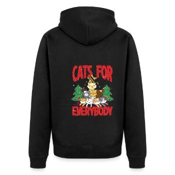 Des chats de Noël pour tous - Veste à capuche bio Premium Unisexe - noir - Dos - Nico (187cm)
