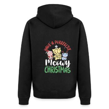 Un Noël absolument miaulant - Veste à capuche bio Premium Unisexe - noir - Dos - Nico (187cm)