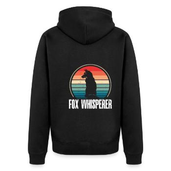 Fox Whisperer - Unisex Premium Organic Zip Hoodie - black - Back - Nico (187cm)
