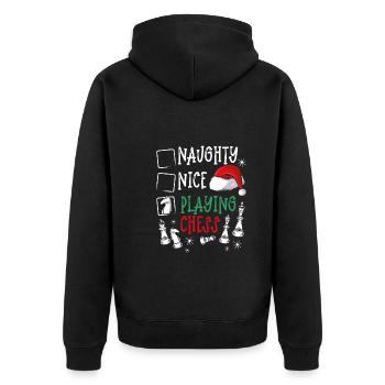 Jouer aux échecs à Noël - Veste à capuche bio Premium Unisexe - noir - Dos - Nico (187cm)