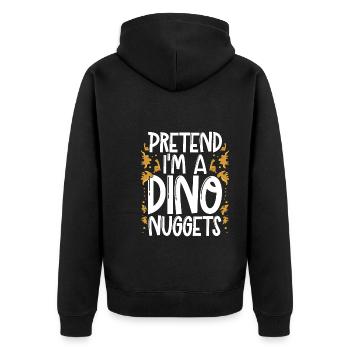 Stell Dir Vor, Ich Wäre Ein Dino nugget - Unisex Premium Bio Zip Hoodie - Schwarz - Hinten - Nico (187cm)
