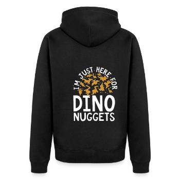 Ich Bin Nur Wegen Dino Nuggets Hier - Unisex Premium Bio Zip Hoodie - Schwarz - Hinten - Nico (187cm)
