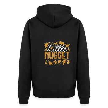 Kleines Dino nugget - Unisex Premium Bio Zip Hoodie - Schwarz - Hinten - Nico (187cm)