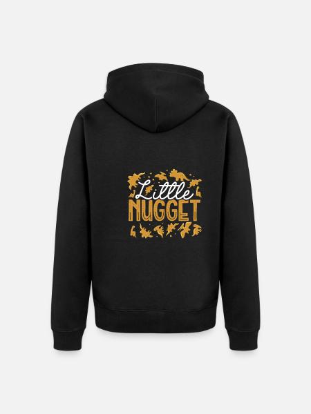 Little Dino Nugget - Unisex Premium Organic Zip Hoodie - black