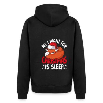 Alles, Was Ich Mir Für Fuchsweihnachten - Unisex Premium Bio Zip Hoodie - Schwarz - Hinten - Nico (187cm)