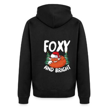 Fuchs Und Hell - Unisex Premium Bio Zip Hoodie - Schwarz - Hinten - Nico (187cm)