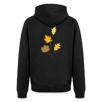 autumn leaves - Unisex Premium Organic Zip Hoodie - black - Back - Nico (187cm)