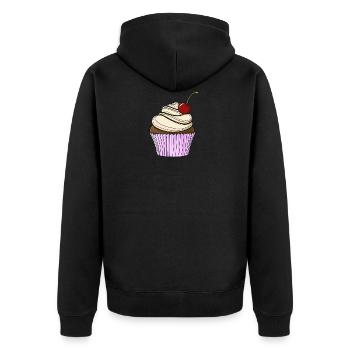 Sweet comic Cupcake - Unisex Premium Bio Zip Hoodie - Schwarz - Hinten - Nico (187cm)