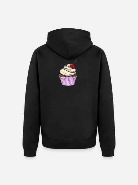 Sweet comic cupcake - Unisex Premium Organic Zip Hoodie - black
