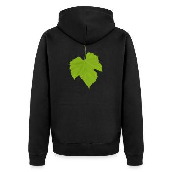 Ahorn Blatt - Unisex Premium Bio Zip Hoodie - Schwarz - Hinten - Nico (187cm)