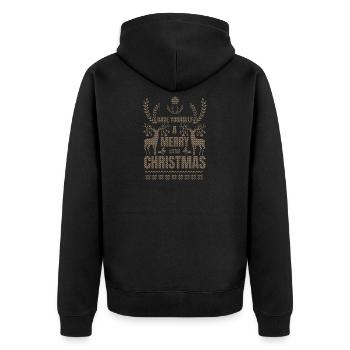 Joyeux cadeau renne rennes Noël vilain - Veste à capuche bio Premium Unisexe - noir - Dos - Nico (187cm)