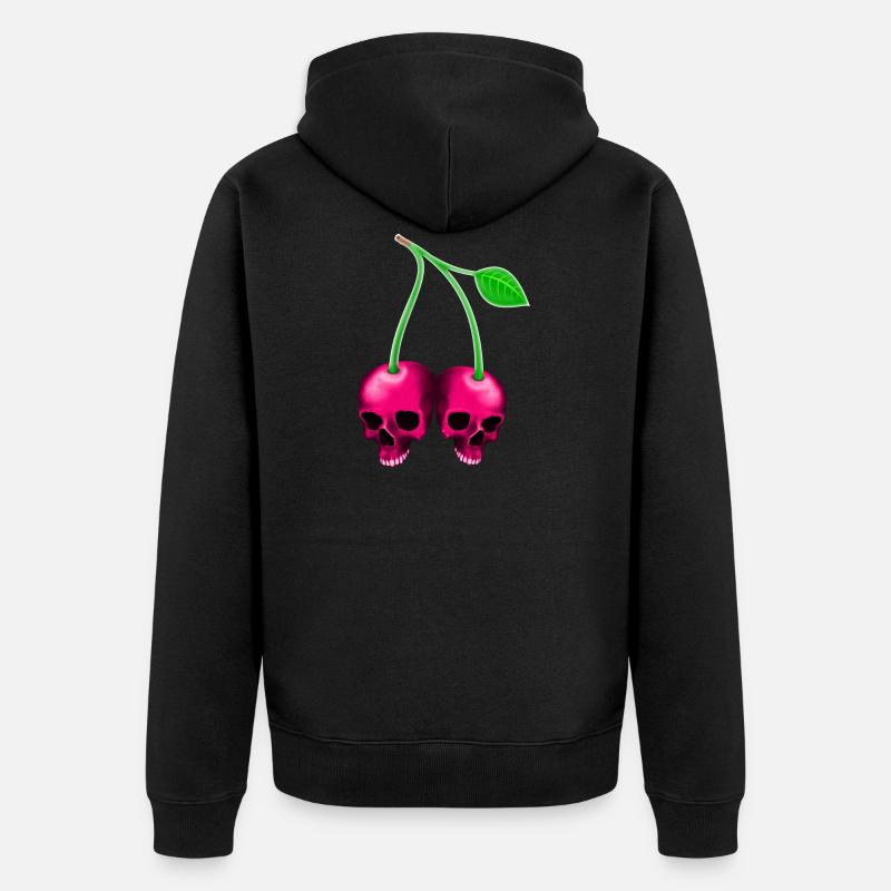 Crâne Cherry Pink - Veste à capuche bio Premium Unisexe - noir