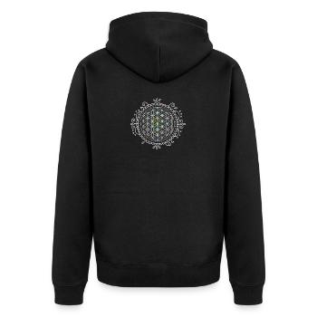 7 Chakren Yoga Geschenk Meditation Spirituell - Unisex Premium Bio Zip Hoodie - Schwarz - Hinten - Nico (187cm)