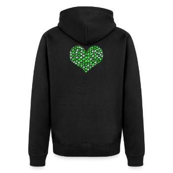 Cœur des cœurs en vert Saint-Valentin - Veste à capuche bio Premium Unisexe - noir - Dos - Nico (187cm)