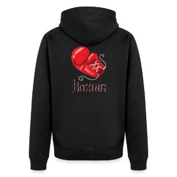 Boxing glove for superhero fans - Unisex Premium Organic Zip Hoodie - black - Back - Nico (187cm)