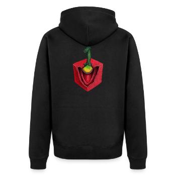 cube cube Paprika légumes coupés en dés - Veste à capuche bio Premium Unisexe - noir - Dos - Nico (187cm)