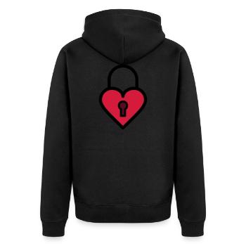 Cadenas, serrure d'amour - Veste à capuche bio Premium Unisexe - noir - Dos - Nico (187cm)