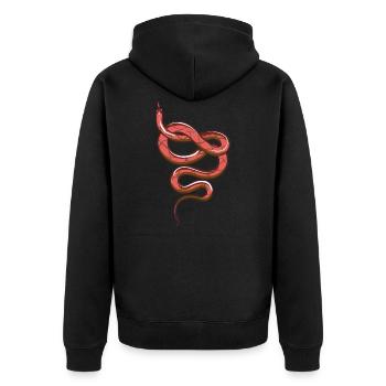 Nicht giftige Schlange Kornnatter geschlängelt - Unisex Premium Bio Zip Hoodie - Schwarz - Hinten - Nico (187cm)