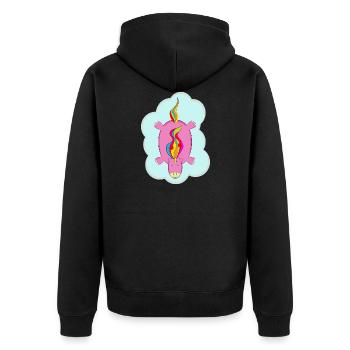 Einhorn - Unisex Premium Bio Zip Hoodie - Schwarz - Hinten - Nico (187cm)