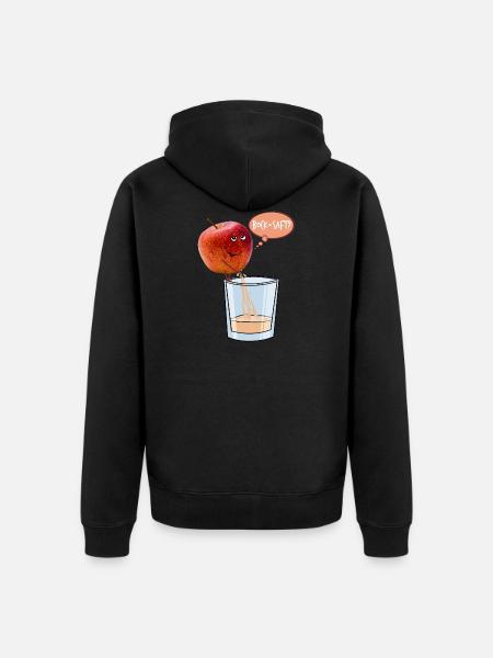Apple pisser æblejuice - buck på juice? - Premium økologisk unisex-hættejakke - sort