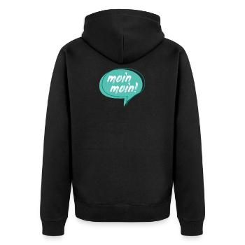 Moin Moin - Unisex Premium Bio Zip Hoodie - Schwarz - Hinten - Nico (187cm)