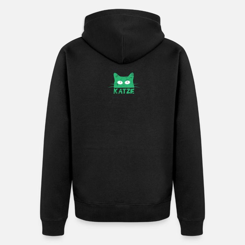 Katze - Unisex Premium Bio Zip Hoodie - Schwarz