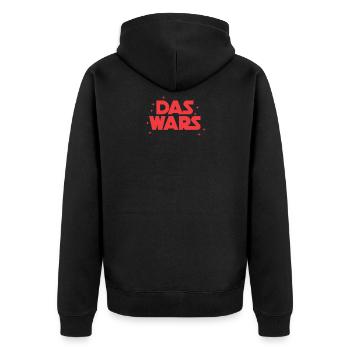 Junggesellenabschied - Unisex Premium Bio Zip Hoodie - Schwarz - Hinten - Nico (187cm)