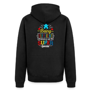Autisme Autiste ADHD Autisme Asperger Cadeau - Veste à capuche bio Premium Unisexe - noir - Dos - Nico (187cm)