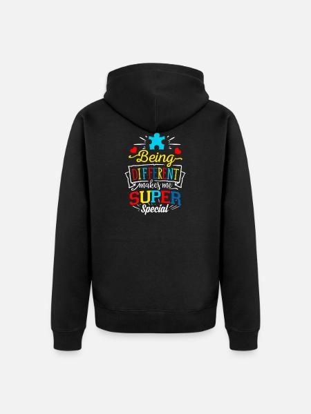 Autism Autist ADHD Autism Asperger Gift - Unisex Premium Organic Zip Hoodie - black