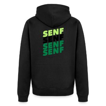 Senf essen lecker gewürz paste - Unisex Premium Bio Zip Hoodie - Schwarz - Hinten - Nico (187cm)