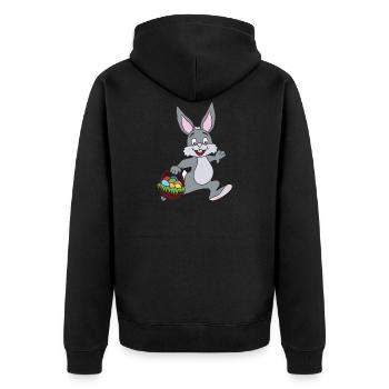 Easter motive Easter Easter bunny - Unisex Premium Organic Zip Hoodie - black - Back - Nico (187cm)
