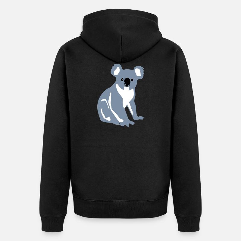 Koala, Koalabär - Unisex Premium Bio Zip Hoodie - Schwarz