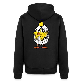 Rétro vintage grunge style poussins poussins Pâques - Veste à capuche bio Premium Unisexe - noir - Dos - Nico (187cm)