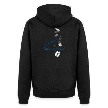 Kochst du noch oder mixt du schon? oder Kochen 2.0 - Unisex Premium Bio Zip Hoodie - Schwarz - Hinten - Nico (187cm)