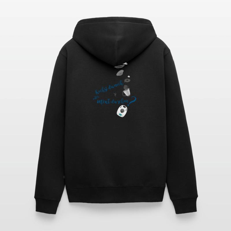 Kochst du noch oder mixt du schon? oder Kochen 2.0 Unisex Premium Bio Zip Hoodie