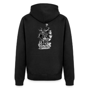 Kämpfer Totetkopf dessiné à la main, Odin, Vikinger - Veste à capuche bio Premium Unisexe - noir - Dos - Nico (187cm)