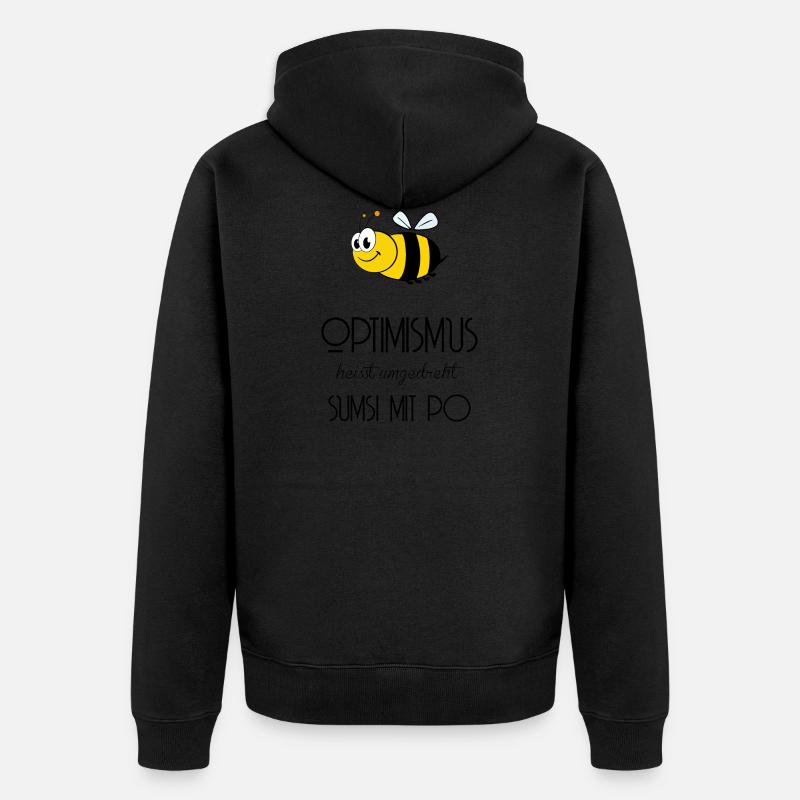 Abeille - Optimisme - Sumsi avec po - Veste à capuche bio Premium Unisexe - noir