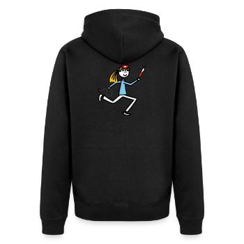 Nurse - Unisex Premium Organic Zip Hoodie - black - Back - Nico (187cm)