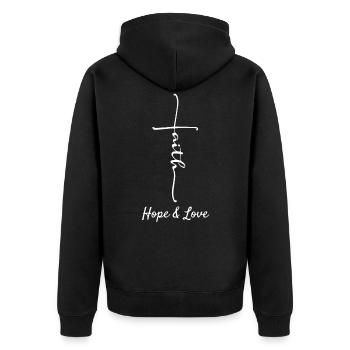 Christianisme croyant chrétien - Veste à capuche bio Premium Unisexe - noir - Dos - Nico (187cm)