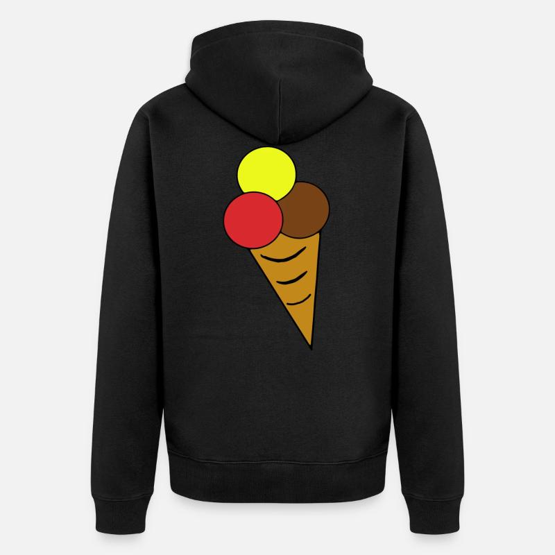 Eistüte Eiskreme Eiswaffel - Unisex Premium Bio Zip Hoodie - Schwarz