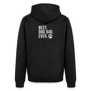 Chien papa chien merde - Veste à capuche bio Premium Unisexe - noir - Dos - Nico (187cm)