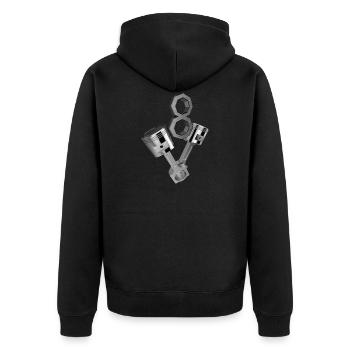 V8 - Veste à capuche bio Premium Unisexe - noir - Dos - Nico (187cm)